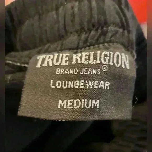 True Religion Y2K Black Warm Comfy Drawstring Sweatpants w/ Logo Size Medium - Picture 4 of 5